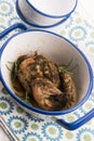 Roasted quail with herbs
