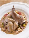 Roasted Rabbit with Chickpeas and Cabrales Sauce