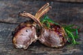 Roasted rack of lamb Royalty Free Stock Photo