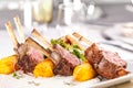 Roasted rack of lamb chops Royalty Free Stock Photo
