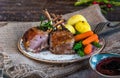 Roasted rack of lamb Royalty Free Stock Photo