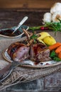 Roasted rack of lamb Royalty Free Stock Photo