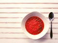 Roasted Red Pepper Soup with Capers Royalty Free Stock Photo