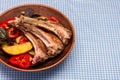 Roasted ribs of lamb Royalty Free Stock Photo