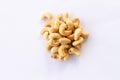 Roasted salted cashew nut isolated on a white background Royalty Free Stock Photo