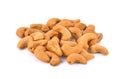 Roasted Salted Cashews on white background Royalty Free Stock Photo