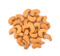 Roasted Salted Cashews on white background Royalty Free Stock Photo