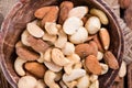 Roasted and salted nuts (mixed) Royalty Free Stock Photo