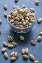 Roasted And Salted Pistachios In Glass Bowl Royalty Free Stock Photo