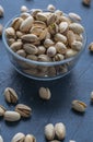 Roasted And Salted Pistachios In Glass Bowl Royalty Free Stock Photo