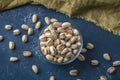 Roasted And Salted Pistachios In Glass Bowl Royalty Free Stock Photo