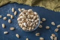 Roasted And Salted Pistachios In Glass Bowl Royalty Free Stock Photo