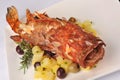 Roasted scorpion fish Royalty Free Stock Photo