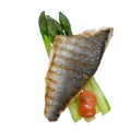 Roasted sea bass with vegetables