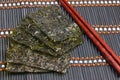 Roasted seaweed snack (kim nori) Royalty Free Stock Photo