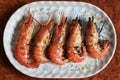 Roasted shrimps