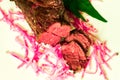 Roasted sliced Beef tenderloin fillet Royalty Free Stock Photo