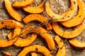 Roasted slices pumpkin