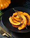 Roasted slices pumpkin