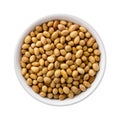 Roasted Soy Nuts in a Ceramic Bowl