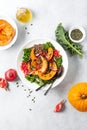 Roasted squash and kale quinoa salad Royalty Free Stock Photo