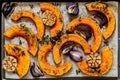 Roasted Squash Slices with Red Onions Royalty Free Stock Photo