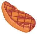 Roasted steak. Grilled pork meat cartoon icon