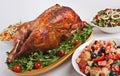 Roasted Stuffed Turkey in a Dish Royalty Free Stock Photo