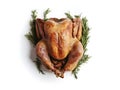 Roasted Thanksgiving turkey isolated on white background Royalty Free Stock Photo