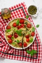Roasted tomato and basil pasta.style hugge Royalty Free Stock Photo
