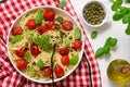 Roasted tomato and basil pasta.style hugge Royalty Free Stock Photo