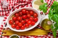 Roasted tomato and basil pasta.style hugge Royalty Free Stock Photo
