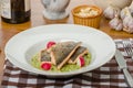 Roasted trout with risotto Royalty Free Stock Photo