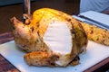Roasted turkey big one for dinner Royalty Free Stock Photo