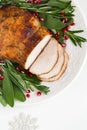 Roasted turkey breast with spicy herbs Royalty Free Stock Photo