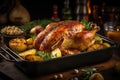 Homemade Roasted Turkey Delight. AI Generated