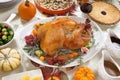 Roasted Turkey on Harvest Table