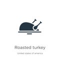 Roasted turkey icon vector. Trendy flat roasted turkey icon from united states of america collection isolated on white background