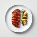 Roasted Turkey Tenderloin on plate.generative ai