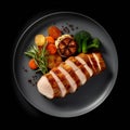 Roasted Turkey Tenderloin on plate.generative ai