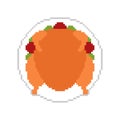 Roasted Turkey pixel art. pixelated Roast. vector illustration