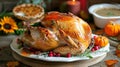 The Thanksgiving turkey meal.AI generated image Royalty Free Stock Photo