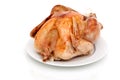 Roasted turkey on white background Royalty Free Stock Photo