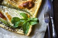 Roasted vegetable pie. Delicious vegetarian quiche