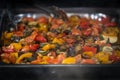Roast vegetables in a hot counter