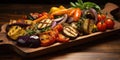 Roasted Vegetables on a Wooden Platter - Farm-to-Table Beauty - Earthy and Rustic - Wholesome Delights