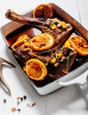 Roasted Venison Haunch with Citrus Slices