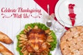 Roasted whole chicken and apple pie with Christmas decoration. Christmas dinner. Thanksgiving table served with turkey Royalty Free Stock Photo