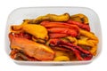 roasted yellow and red peppers