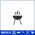 Roaster bbq icon flat Royalty Free Stock Photo